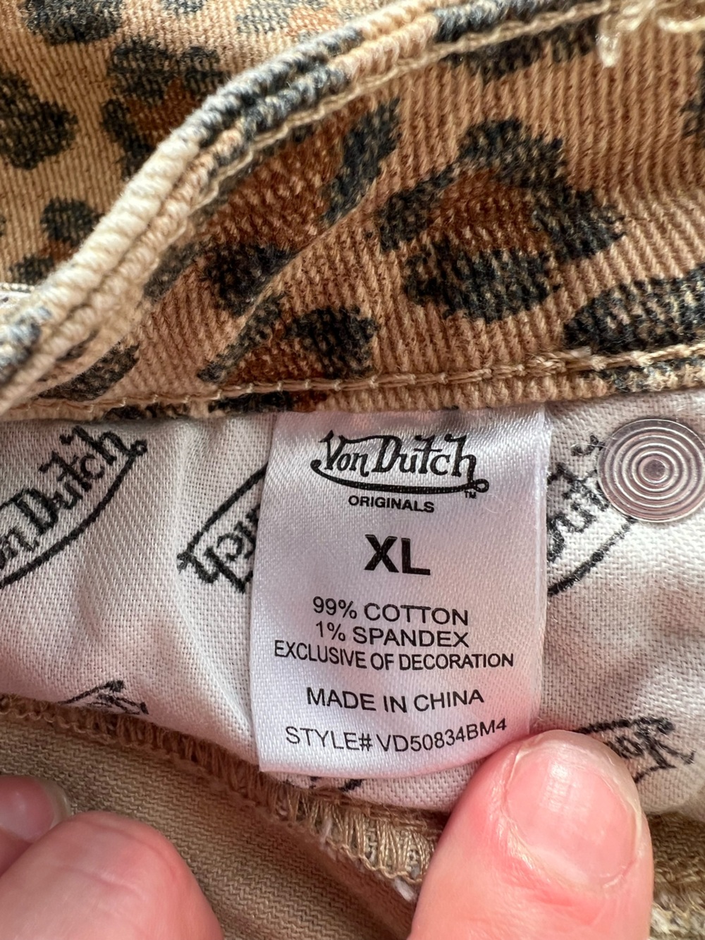 Von Dutch Leopard Print Micro Mini Skirt Brown Size XL - Picture 6 of 14